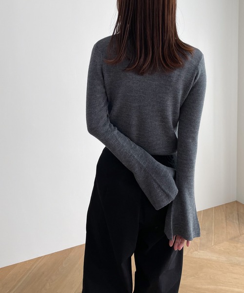 「CANAL JEAN」 長袖ニット ONE SIZE グレー レディース_画像3