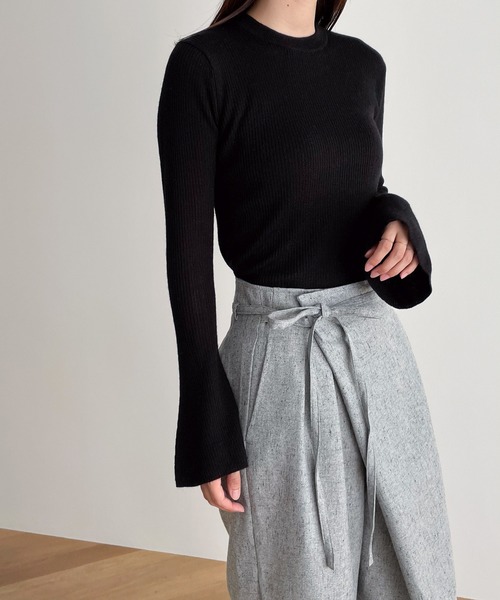 「CANAL JEAN」 長袖ニット ONE SIZE グレー レディース_画像5