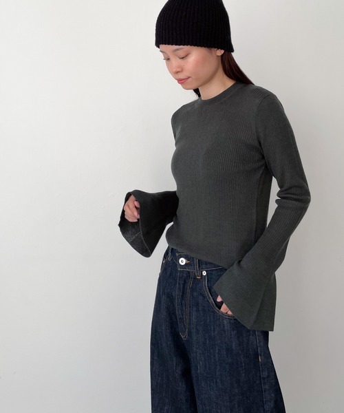 「CANAL JEAN」 長袖ニット ONE SIZE グレー レディース_画像8