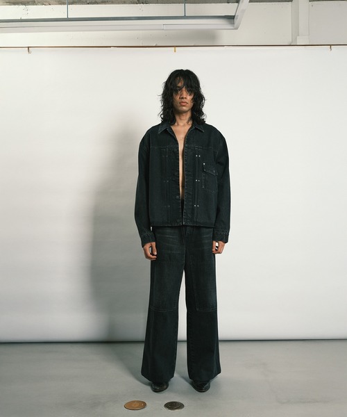 TANAKA（タナカ） ジーンズ WORK JEAN TROUSERS BLACK メンズ