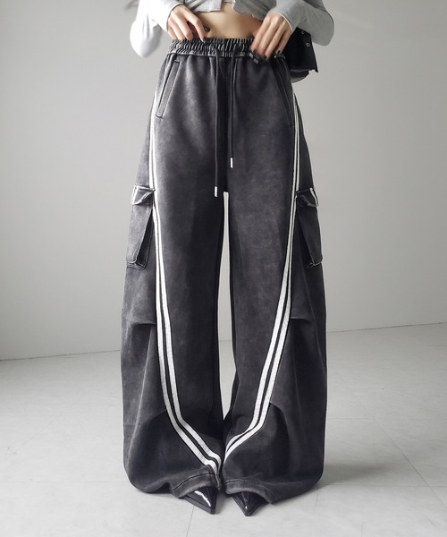 スウェットパンツ TWN ONEWAY WIDE COTTON PANTS MU6072 heavy cotton untidy over size easy sweat pants / ヘビー