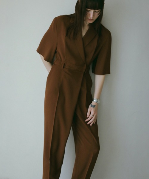 【nka様】MANOF TAILORED ALL IN ONE ブラウン M MANOF（マノフ） オールインワン TAILORED ALL IN ONE レディース