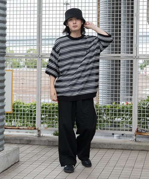 「kutir」 半袖ニット LARGE ライトグレー メンズ