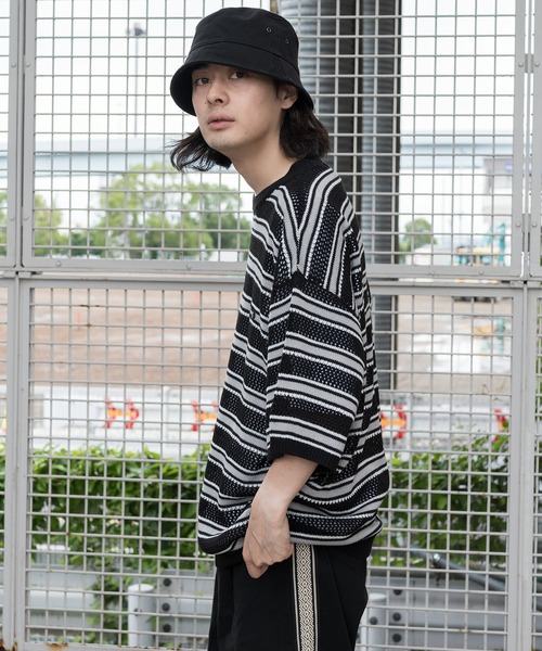 「kutir」 半袖ニット LARGE ライトグレー メンズ