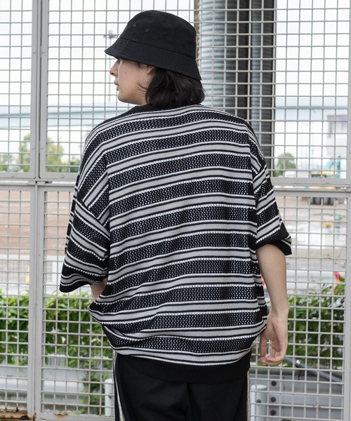 「kutir」 半袖ニット LARGE ライトグレー メンズ