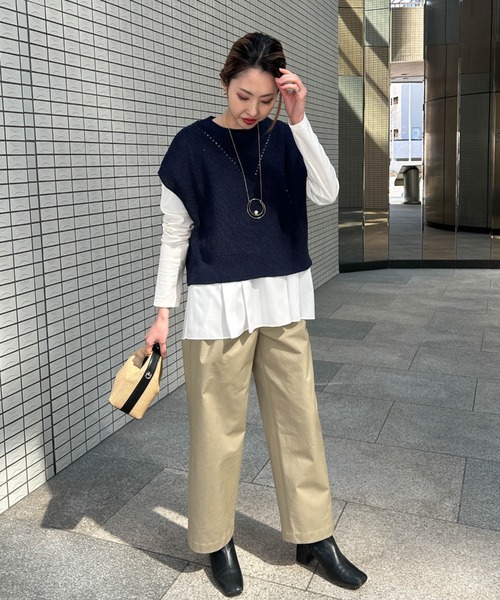LAUTREAMONT / ロートレアモン 【WEB限定】ざっくりクロップドニットベスト≪手洗い可能≫ ロートレアモン LAUTREAMONT 【WEB限定】ざっくりクロップド