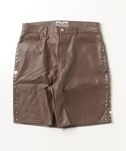 ハーフパンツ パンツ Bloomyard/ブルームヤード/Fake Leather Side Studs Short Pants メンズ