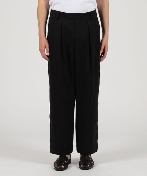 80-90s Bloomingdale's 黒リネンスラックス LU'U DAN 80'S TAILORING HIGH WAISTED PANTS BLACK FW22 | 50