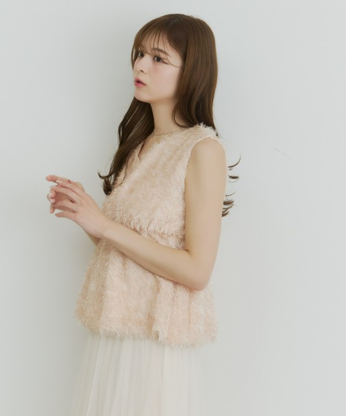 Olu. シャギーリボントップス　ホワイト　F Olu.（オルドット） シャギーリボントップス レディース : ZOZOTOWN