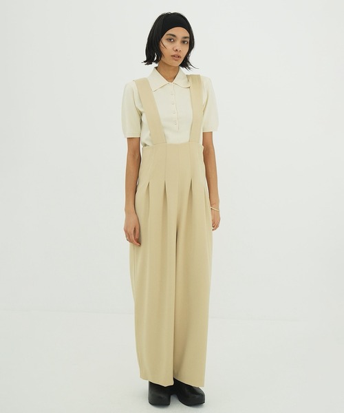 CLANE（クラネ） ワイドパンツ パンツ HIGH WAIST SUSPENDER PANTS 