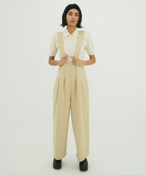 CLANE（クラネ） ワイドパンツ パンツ HIGH WAIST SUSPENDER PANTS