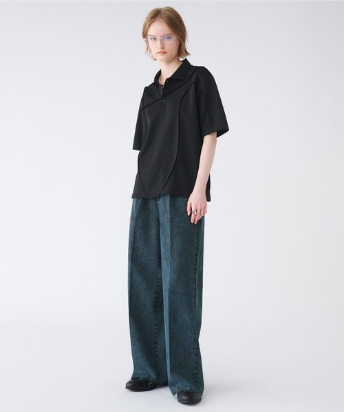selle glant ジーンズ CUT-OFF WIDE STRAIGHT DENIM PANTS