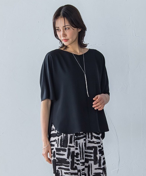 LAUTREAMONT ブラウス シャツ キレイ×リラックス ハーフスリーブ