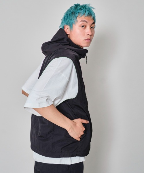 WEGO（ウィゴー） ベスト ジレ WEGO/フードナイロンベスト メンズ