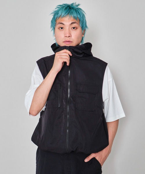 WEGO（ウィゴー） ベスト ジレ WEGO/フードナイロンベスト メンズ