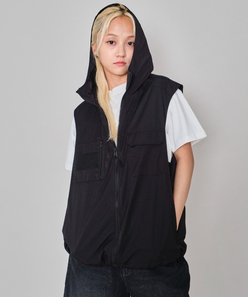 WEGO（ウィゴー） ベスト ジレ WEGO/フードナイロンベスト メンズ