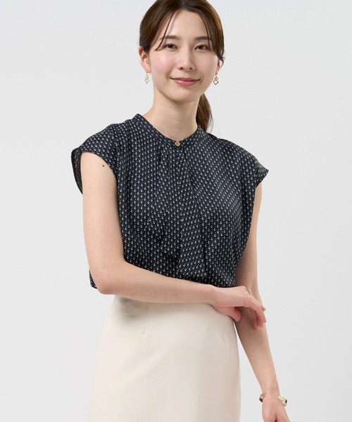 ブラウス シャツ ジョーゼットラッフルブラウス フレンチ袖 レディース