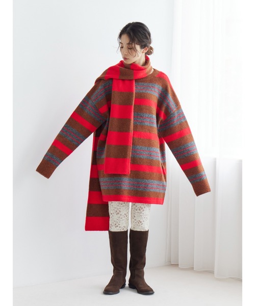 Ungrid（アングリッド） ニット セーター マルチボーダールーズニット