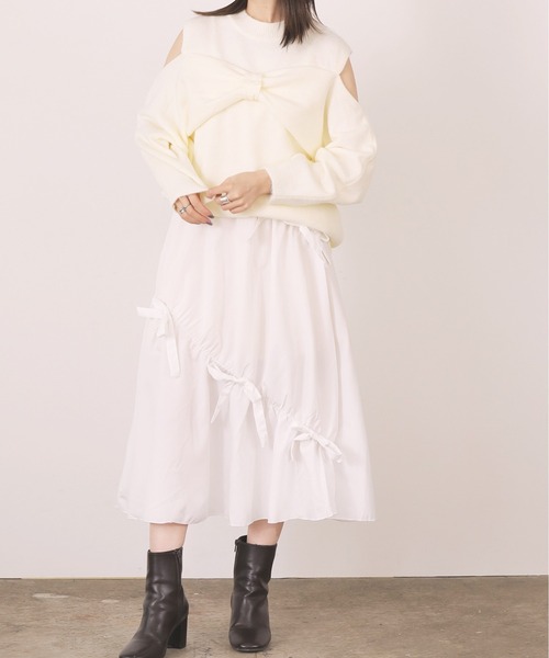 ROOP TOKYO ニット セーター フロントリボンニット レディース