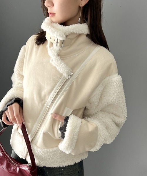 「mily bilet」 ブルゾン MEDIUM アイボリー レディース_画像2