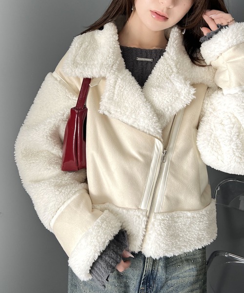 「mily bilet」 ブルゾン MEDIUM アイボリー レディース_画像4