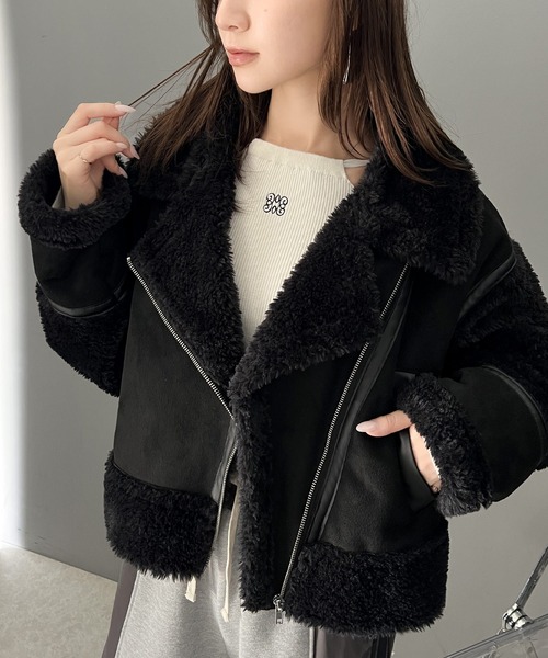 「mily bilet」 ブルゾン MEDIUM アイボリー レディース_画像6