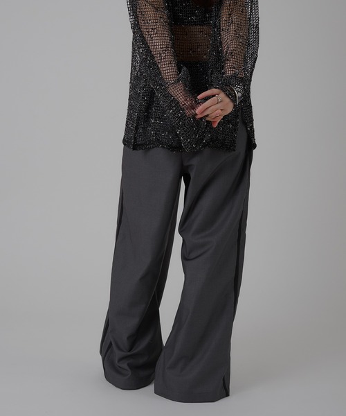 MUHET スラックス パンツ double line easy pants / ライン