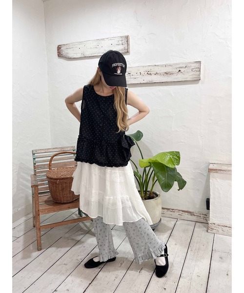 WC パンツ 「2025新作」リトルフラワーフリルフレアパンツ レディース