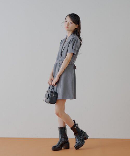 ★ChicLine★ ダブルボタンワンピース（ロング、ミニ） Chico ワンピース スーツダブルミニワンピース : ZOZOTOWN Yahoo