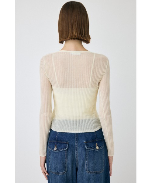 MOUSSY（マウジー） カーディガン 夏 「セットアップ対応」SHEER RIB