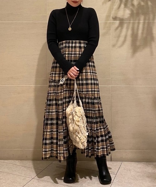 Mila Owen（ミラオーウェン） ドッキングワンピース 0 ブラック  