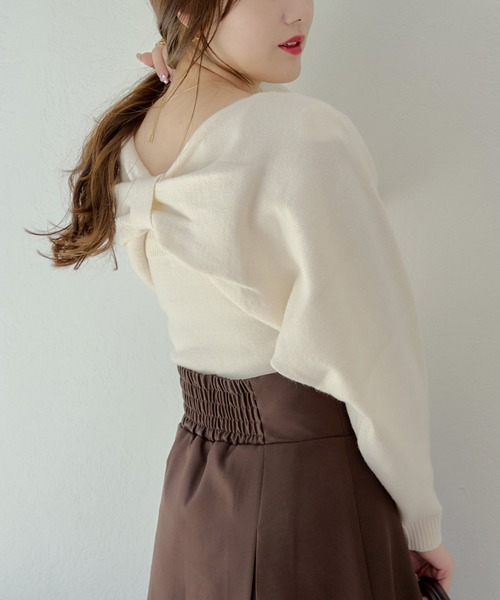 continuer de NICE CLAUP ニット セーター リボン+キャミセットニット