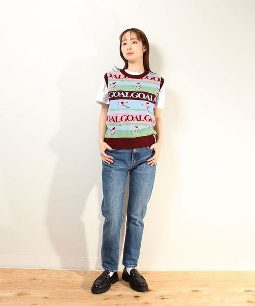 「Common Noun」 ニットベスト L レッド レディース