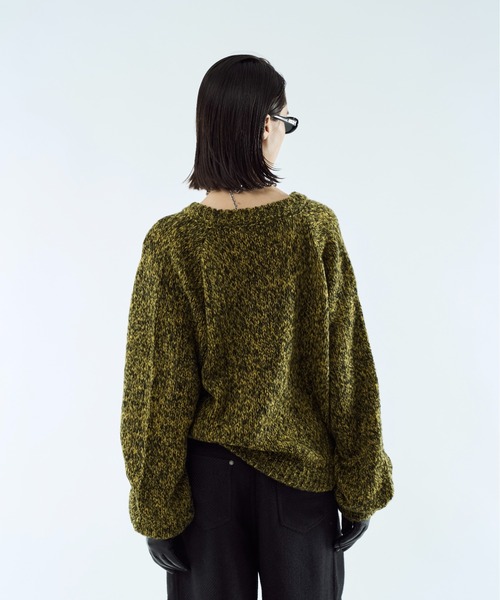 seytoサイズ3 / アーガイルメランジVネックニット セーター ニット Argyle melange V-neck knit / アーガイルメランジV
