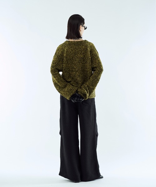 seytoサイズ3 / アーガイルメランジVネックニット セーター ニット Argyle melange V-neck knit / アーガイルメランジV