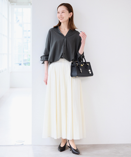 SLOBE IENA（スローブイエナ） スカート ランダムタックボリューム