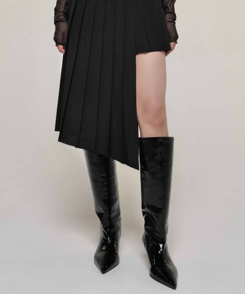 Josemoon ブラックロングブーツ JOSE MOON ブーツ BUCKLED LONG BOOTS/バックルロングブーツ