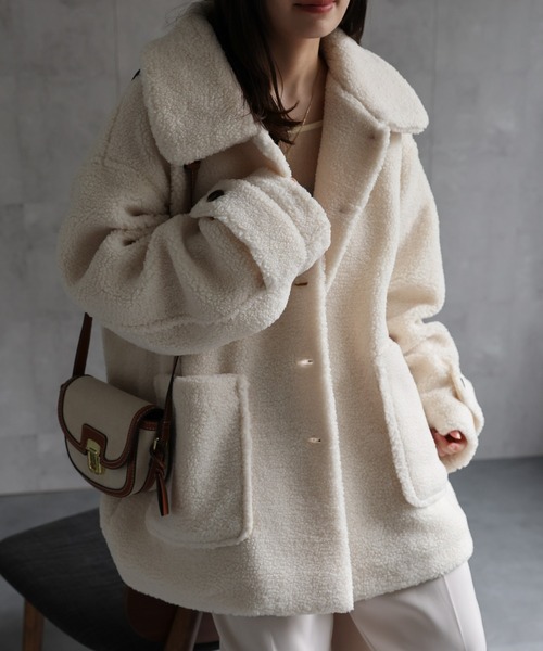 ap retro コート アウター プードルボアミドル丈コート「動画あり