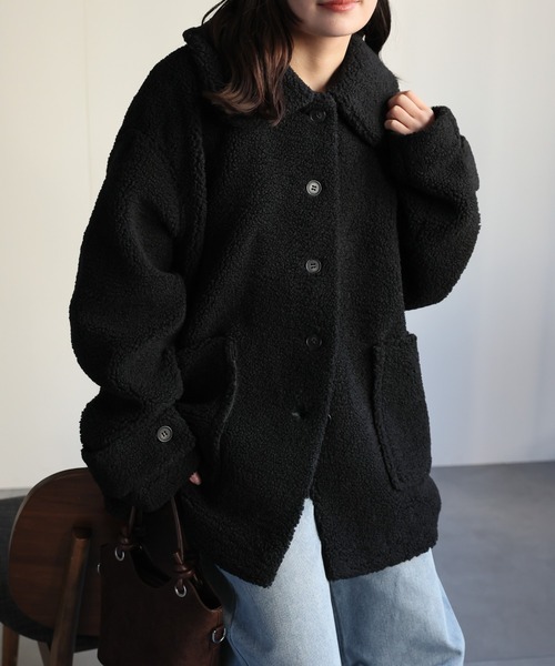 ap retro コート アウター プードルボアミドル丈コート「動画あり