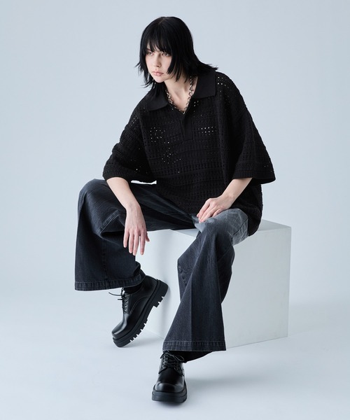 「VELNUS」 半袖ポロシャツ L ブルー メンズ_画像9