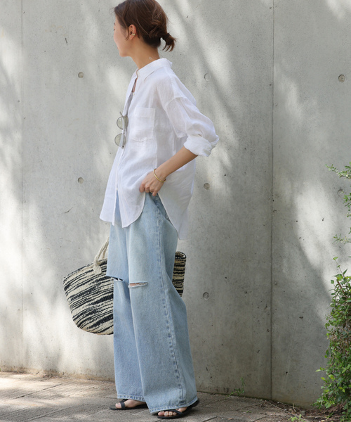 「JOURNAL STANDARD relume」 長袖シャツ FREE ブルー系その他 レディース_画像4