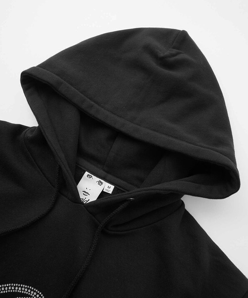 X-girl（エックスガール） パーカー RHINESTONE CURSIVE LOGO SWEAT