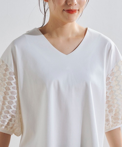 「Droite lautreamont」 半袖カットソー FREE ホワイト レディース_画像5