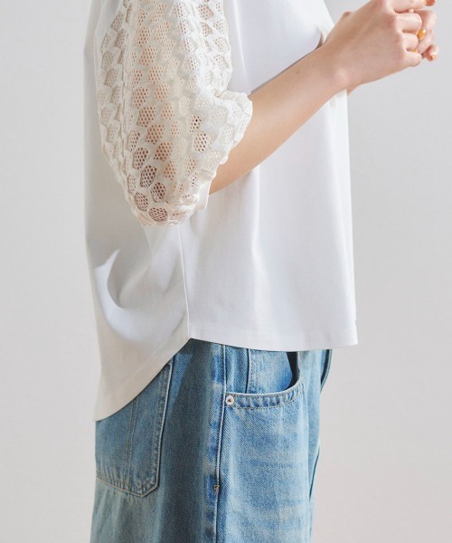 「Droite lautreamont」 半袖カットソー FREE ホワイト レディース_画像8