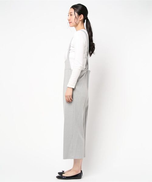 「miniyu」 オーバーオール 38 ライトグレー レディース_画像2