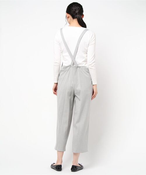 「miniyu」 オーバーオール 38 ライトグレー レディース_画像3