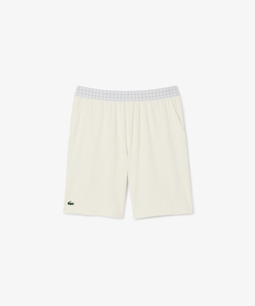 【オフホワイト】グリッドウエストストレッチショーツ LACOSTE（ラコステ） パンツ グリッドウエストストレッチショーツ