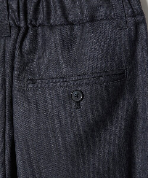 conte スラックス パンツ 「conte」ストライプ ヘリンボーン タック