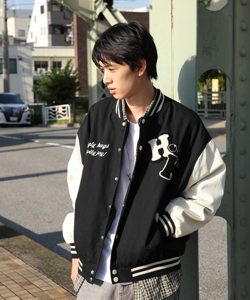 スタジャン HOOK -original- アメカジサガラ刺繍スタジャンジャケット