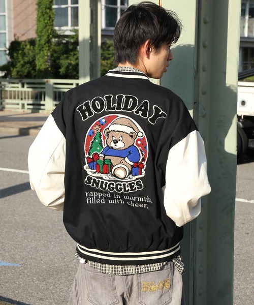 スタジャン HOOK -original- アメカジサガラ刺繍スタジャンジャケット